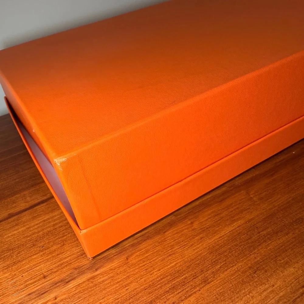 Hermes Paris Gift Boxes 2 Pack Orange 11x9x3 Luxury Designer Storage Authentic